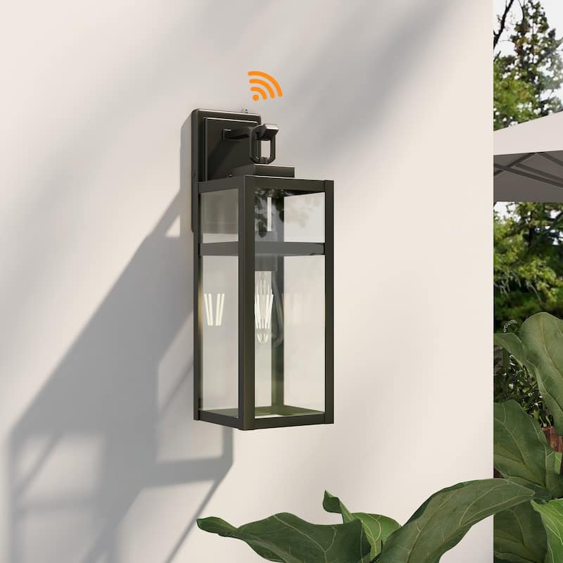 1-Light Outdoor Wall Light Dusk to Down - 5.9"x7.76"x18.39"