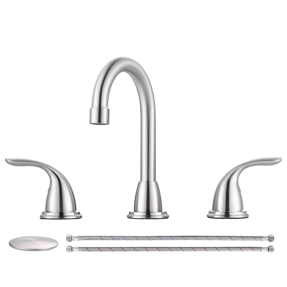 WOWOW 8 in. Widespread Double Handle Bathroom Faucet
