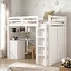 preview thumbnail 2 of 56, Twin size Loft Bed with Drawers, Desk and Wardrobe, Space-saving, White