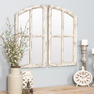 Jolene Arched Window Pane Mirrors (Set of 2)