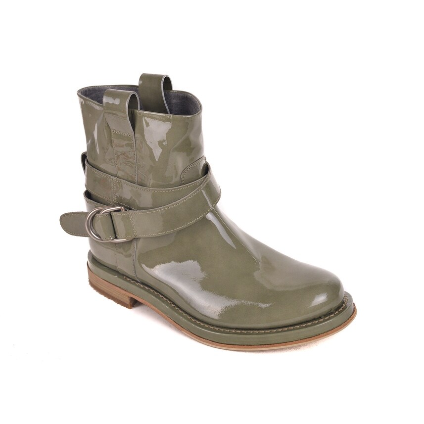green cross ankle boots