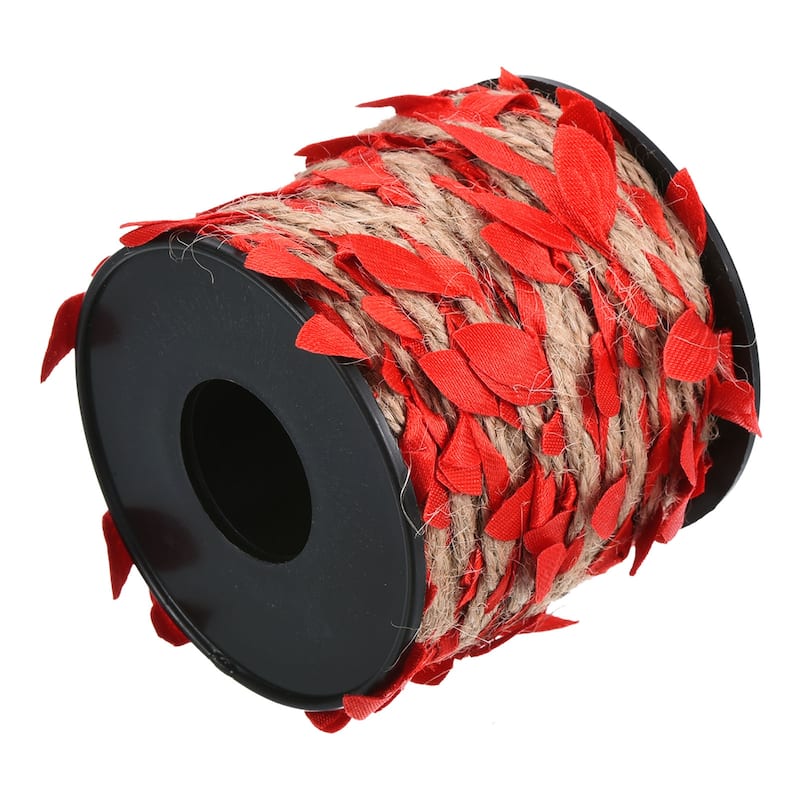 2 Roll 33ft 5mm Burlap Leaf Ribbon Vine Natural Jute Rope Twine