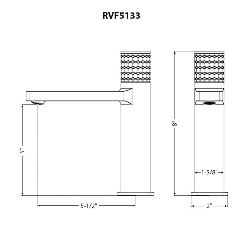 Ruvati Emilio Short Single Handle Cylinder Bathroom Faucet in Gunmental Black PVD - RVF5133BL - 7'6" x 9'6"