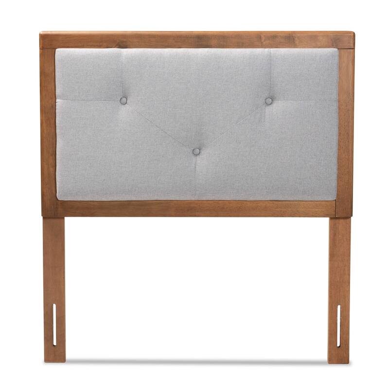Abner Modern and Contemporary Fabric and Wood Headboard-Light Grey