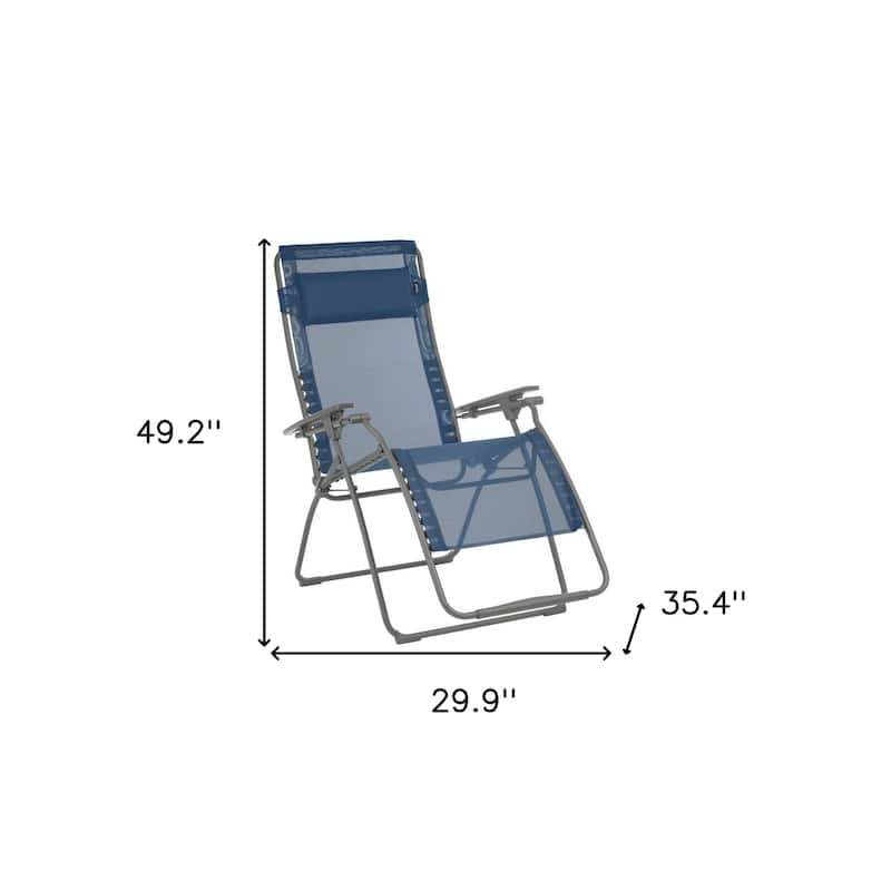 30 Inch Steel Outdoor Zero Gravity Chair with Cushion Sling Seat - 29.9” x 35.4” x 49.2”
