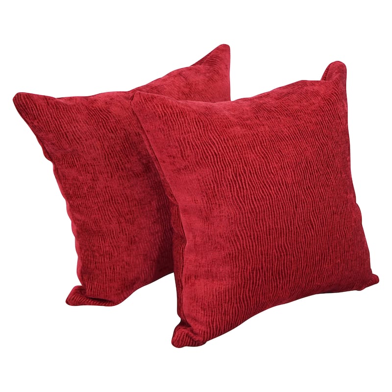 Blazing Needles 17-inch Square Throw Pillows (Set of 2) - Ashfield Claret