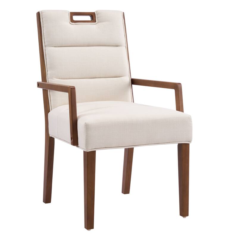 Christopher Knight Home - Modern Upholstered Rubber Wood Dining Chairs with Armrests