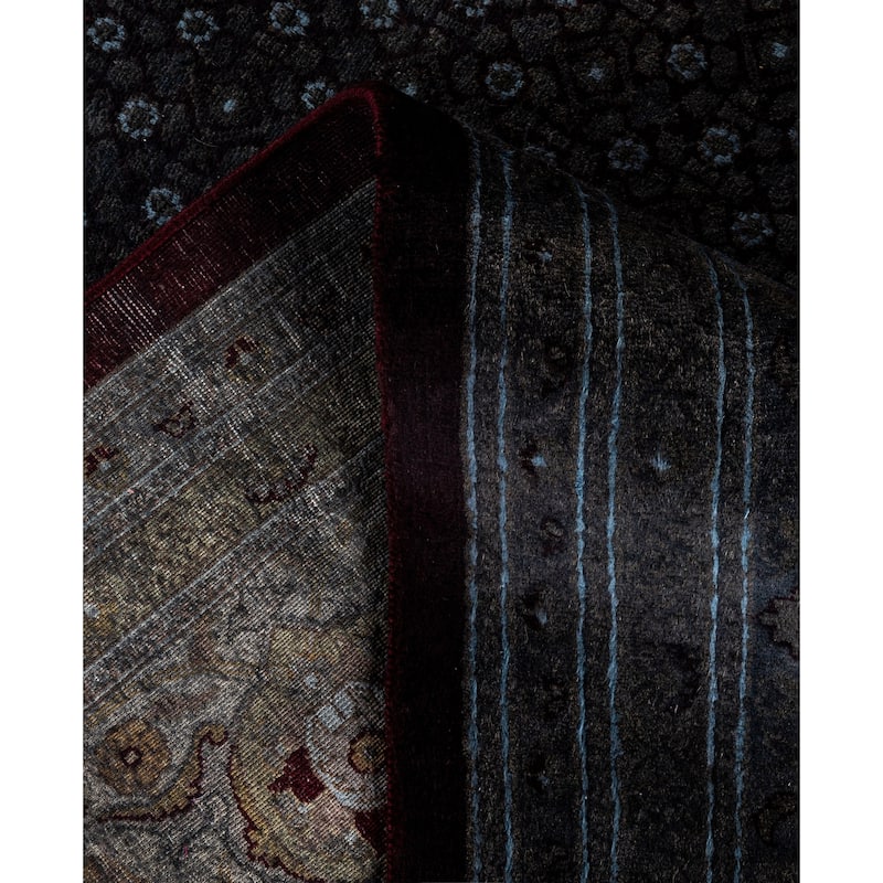 Overdyed One-of-a-Kind Hand-Knotted Area Rug - Black - 10' 2" x 14' 6"