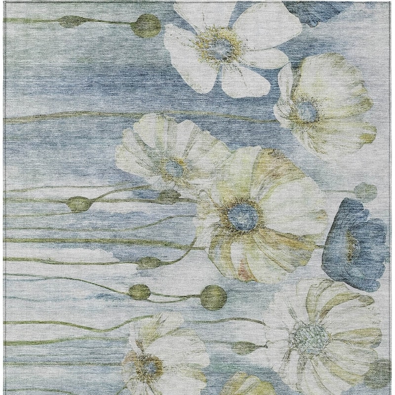 HomeRoots Floral Transitional Rectangle Outdoor Rug