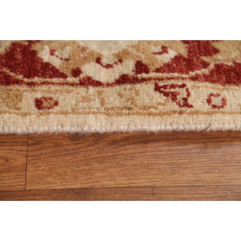 Hand Knotted Oriental 100% Wool Carpet Traditional Floral Beige & Ivories Chobi-Peshawar Area Rug - 11' 2'' X 5' 0''