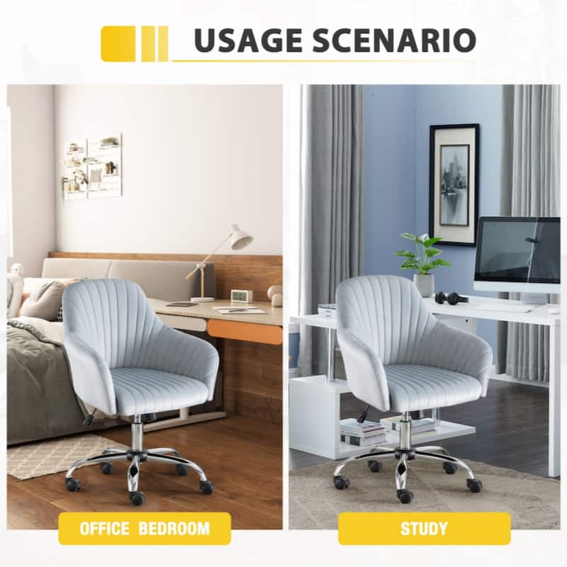 Accent chair Modern home office leisure chair with adjustable velvet height and adjustable casters