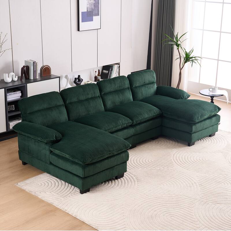 111.8" U-shaped profile sofa, including two single seats and two chaise