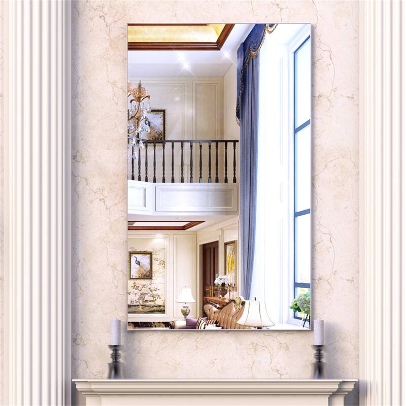 60" x 36" Modern Rectangle Bathroom Mirror with Aluminum Frame