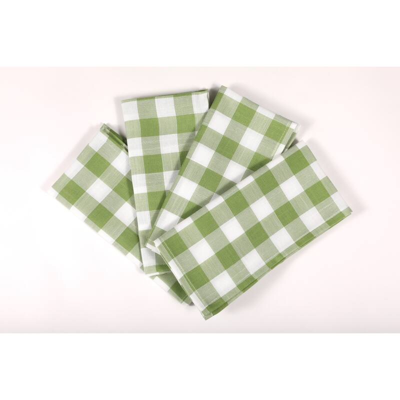 Gingham Check-Classic 20X20-Napkins-Set of 4 - Blue