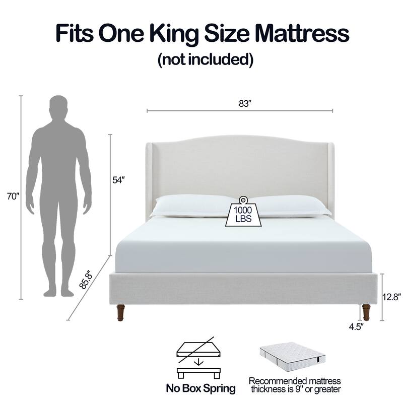 Christopher Knight Home - Marshall Classic Bed Frame with 54" Camelback Headboard