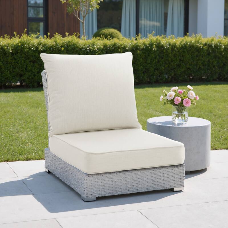 Sunbrella Indoor Outdoor Chair Cushion and Pillow - LIGHT SAND - Standard