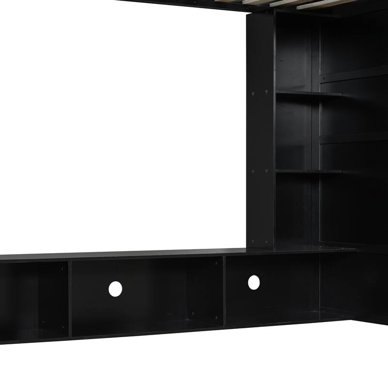 Twin Loft Bed with Esports Desk, RGB Lighting, and Gaming Storage Shelves