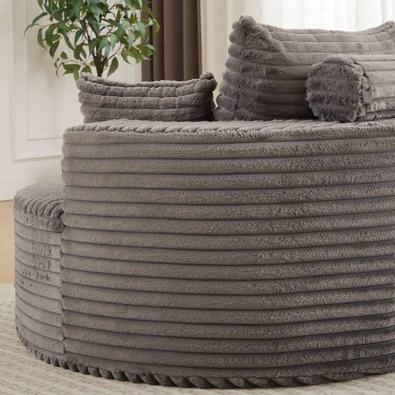 Corduroy Sponge single sofa,No Assembly Required,Fluffy Modern Sleeper Chair for Living room, Bedroom