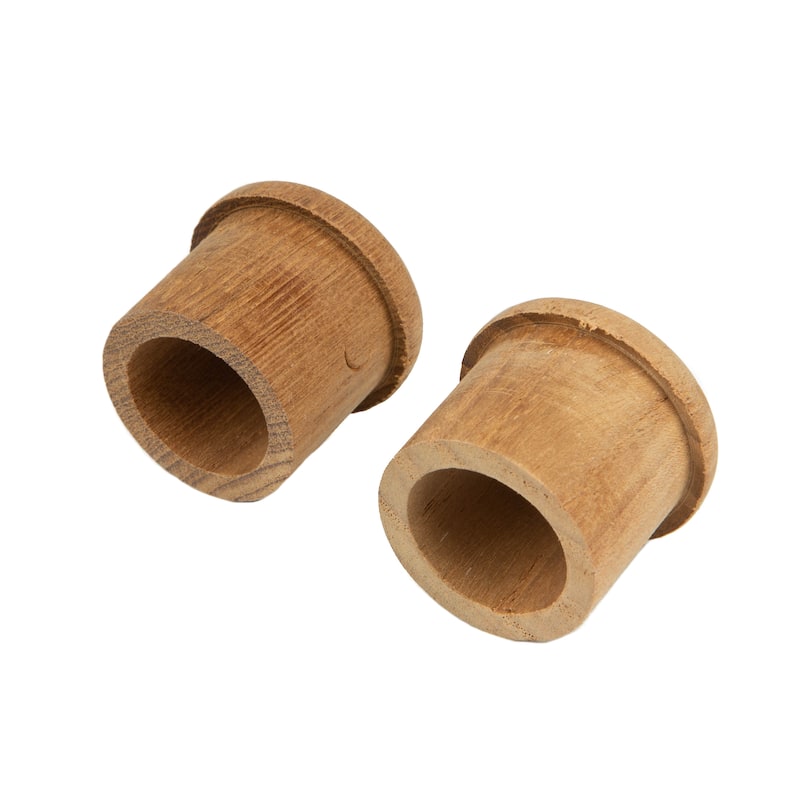 HomeRoots Set of Two Brown Wood Round Open Circle Drawer Pull Knobs - 1.25 in. x 1 in. x 1 in.