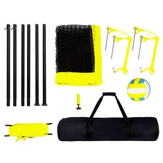 Outdoor Portable Volleyball Net System for Backyard, Beach, Lawn - Steel pole 1.25 inches 32*3 feet