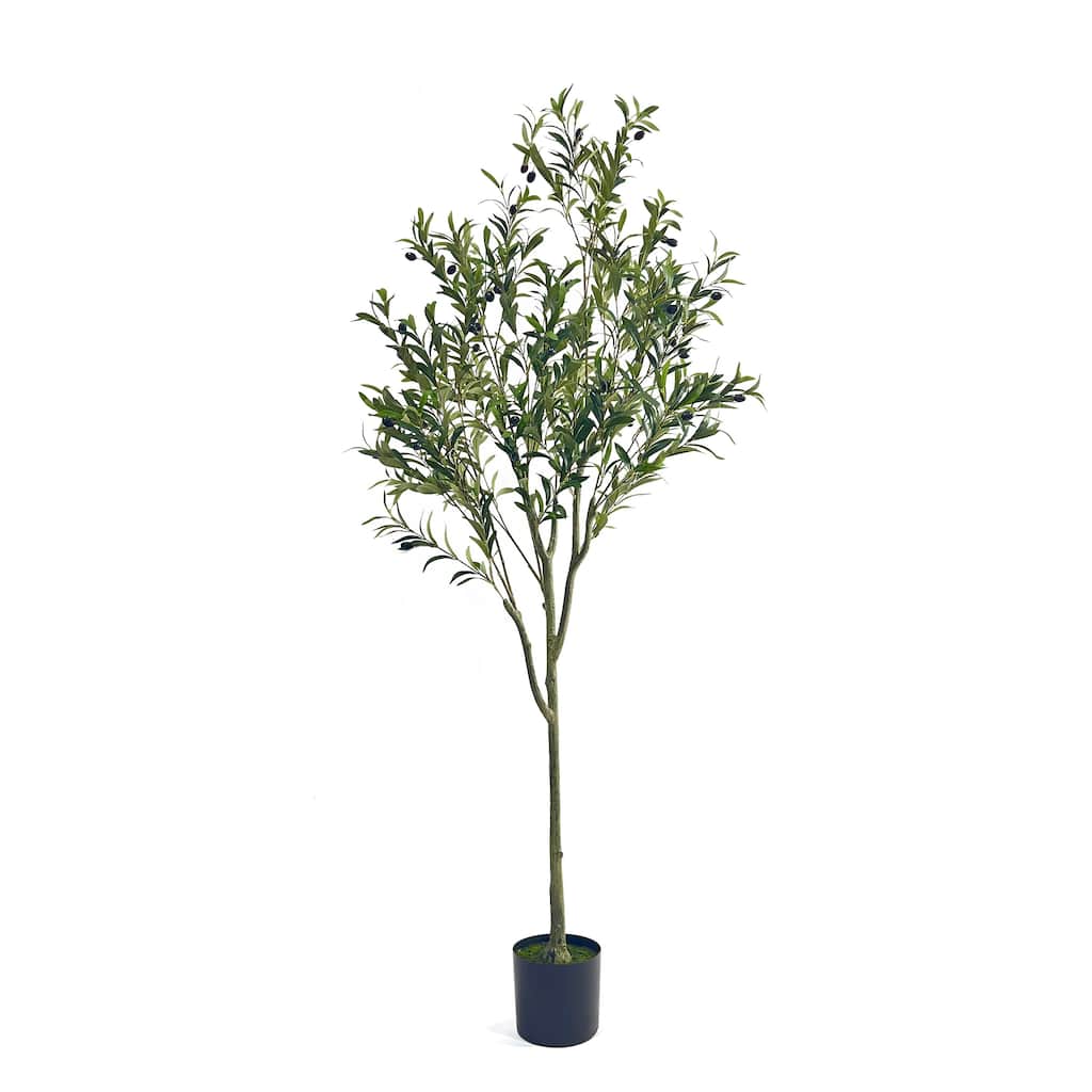 Vina Artificial Olive Tree, Realistic Green Silk Leaves, 71 Inch