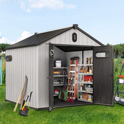 Moasis 8 ft. W x 8 ft. D Plastic Storage Shed
