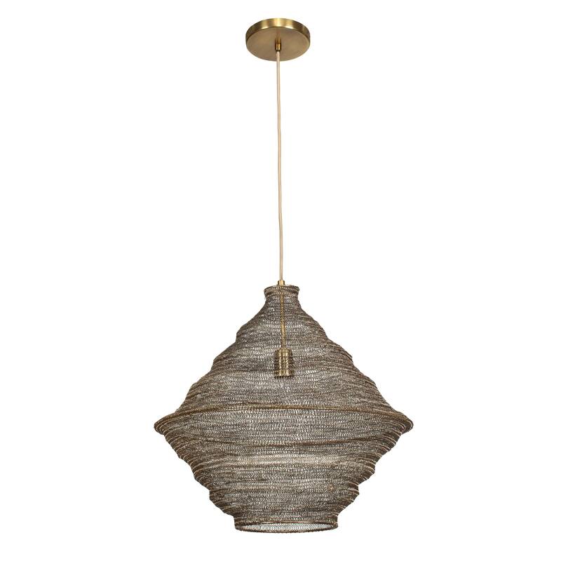 Uttermost Sigh Woven Brass 1 Light Pendant - N/A