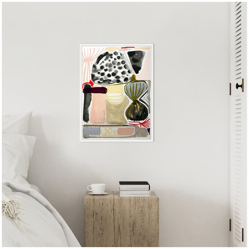 Kate and Laurel Sylvie Abstract 01 Framed Canvas by Emma Daisy
