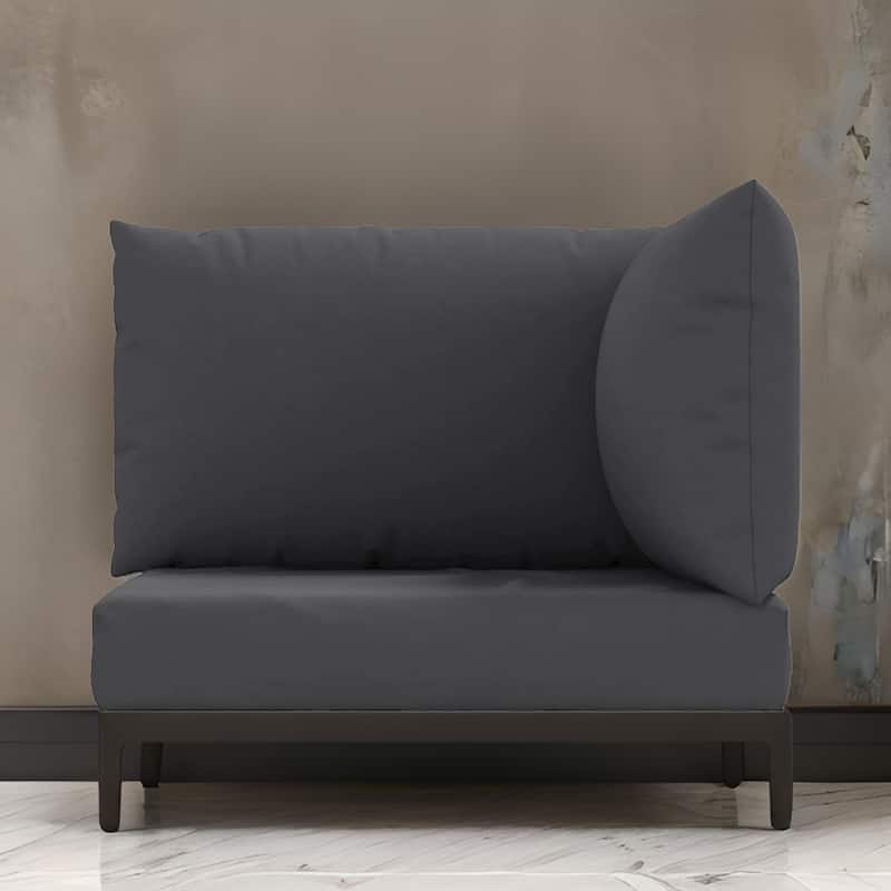 Paom Outdoor Cushion for Bench Set of 3, Dark Gray Oxford Fabric
