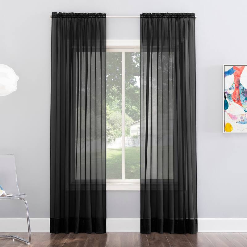 No. 918 Calypso Voile Sheer Rod Pocket Curtain Panel, Single Panel