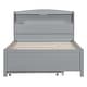preview thumbnail 25 of 25, Full Size Wooden LED Platform Bed with Trundle & Storage Headboard with Drawers, White