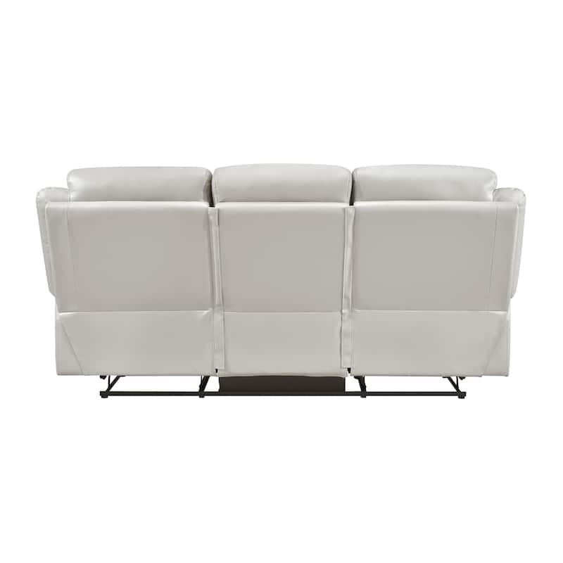 Papyrus Leather Match Manual Double Reclining Sofa