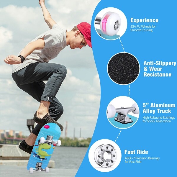 スポーツトイ・アクショントイ Li 31 x 8 inch Complete Skateboard for Kids Teens Adults