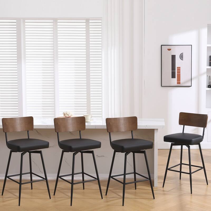 26"/ 29" Faux Leather Swivel Counter/ Bar Stools Set of 2/3