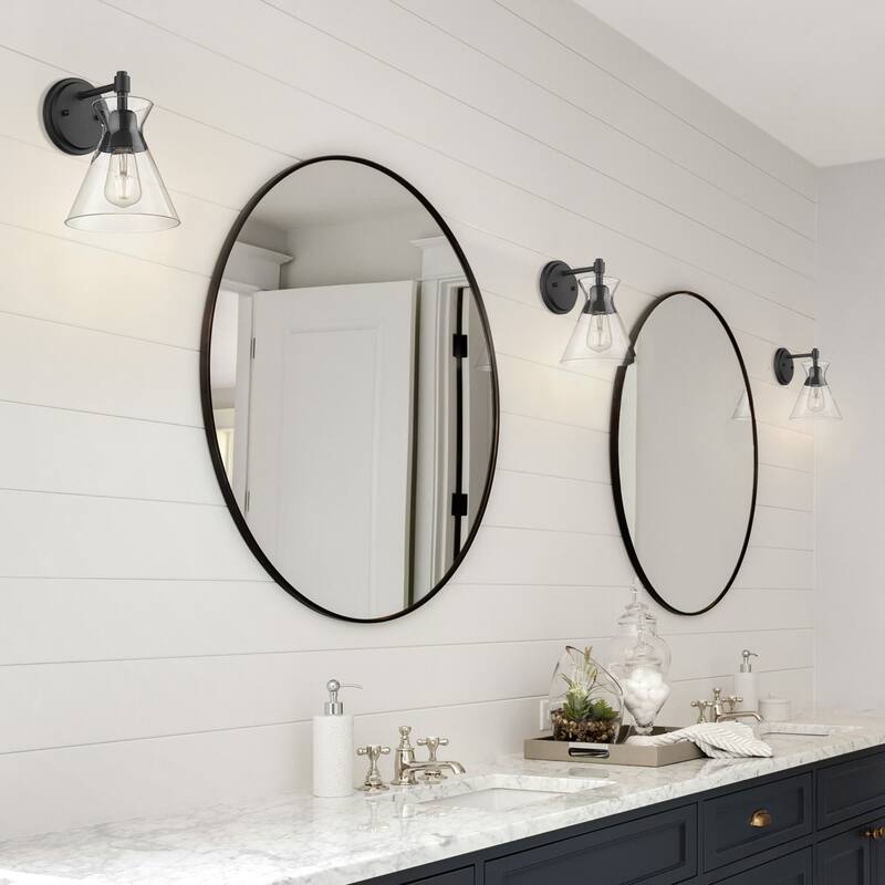 Golden Lighting 0511-1W CLR Malta 10" Tall Bathroom Sconce with a
