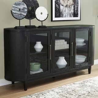 Signature Design by Ashley Rowanbeck Black/Gray Dining Server - 74.13" W x 17.13" D x 35.13" H