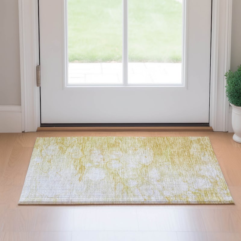 Premium Washable Super Soft Abstract Motion Mayfield Rug - Gold - 1' 8" x 2' 6" - Rectangle