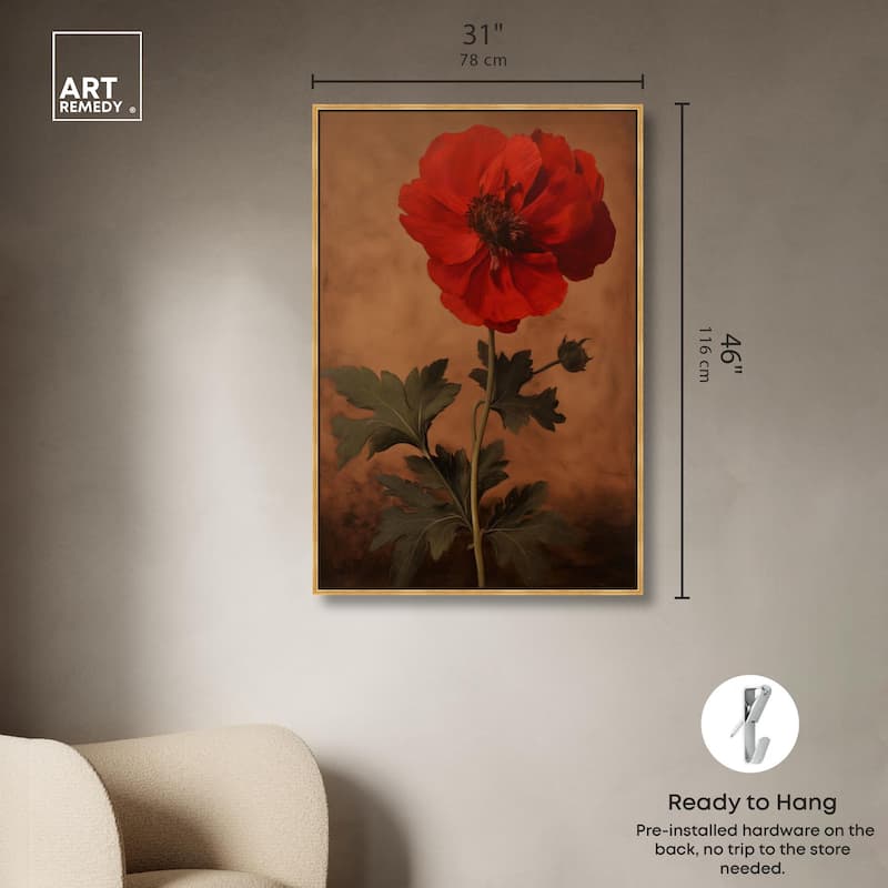 Flourish in Red II Canvas by Art Remedy