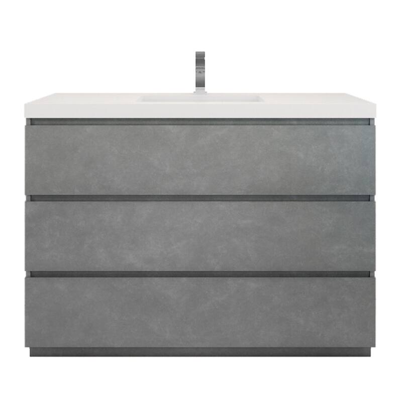 Aron 48'' Freestanding Vanity with Reinforced Acrylic Sink - 48'' Width - Cement Gray