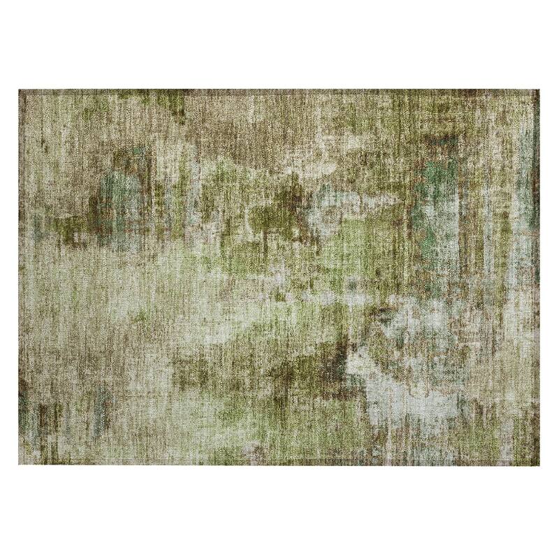 Machine Washable Indoor/ Outdoor Abstact Contemporary Chantille Rug
