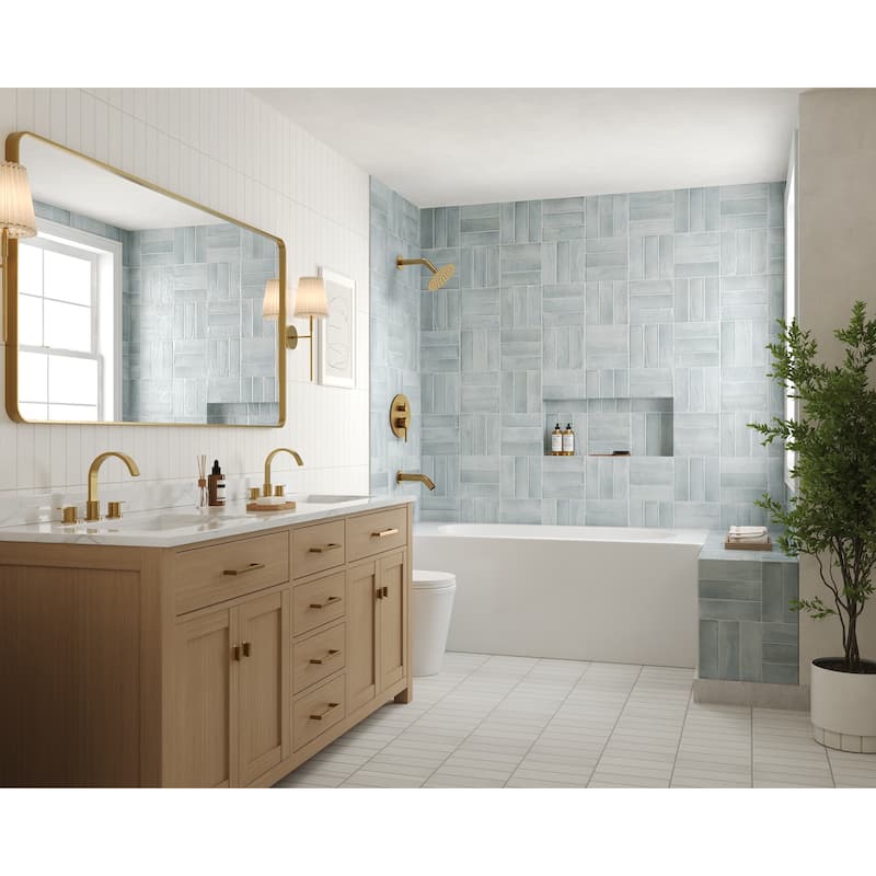 6" Dual-Function Tub and Shower Faucet Set, Modern Tub And Shower Trim Kit Valve Included