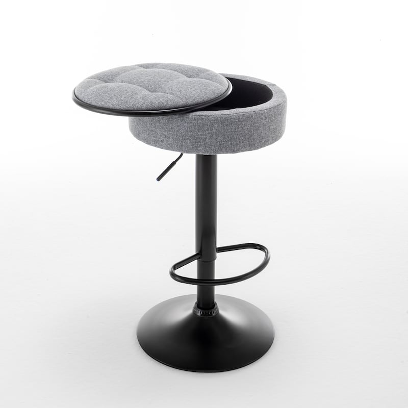 Round Storage Bar Stool Set of 2