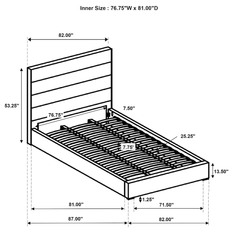 Felicity Upholstered Platform Bed White