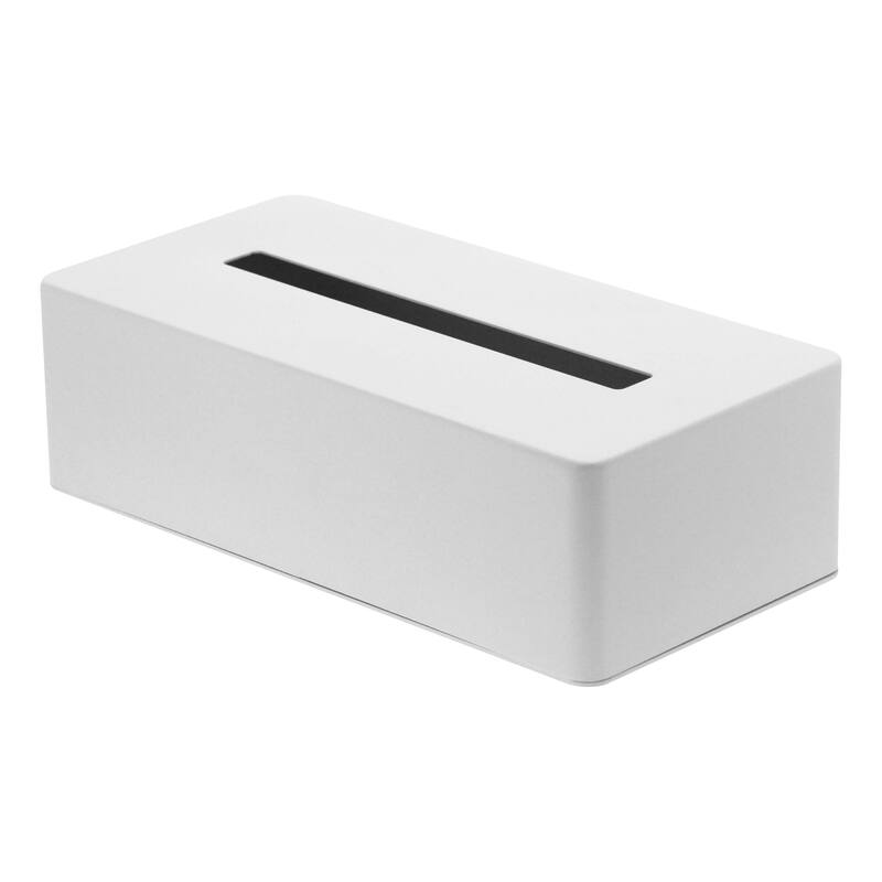 Yamazaki Home Tissue Case, Steel - L 5.31 x W 10.43 x H 2.95 inches - White