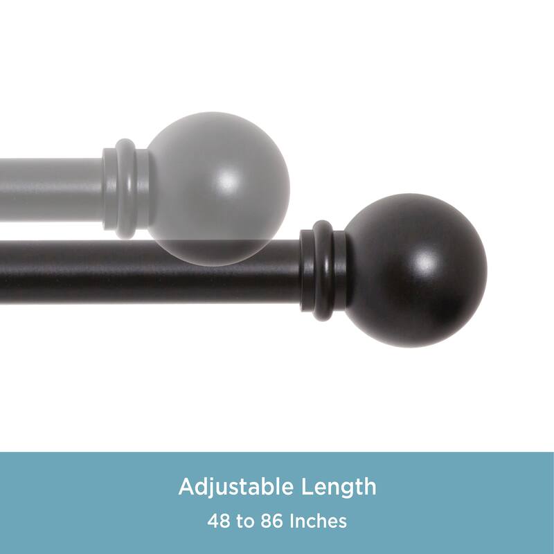 Kenney Chelsea 5/8" Decorative Curtain Rod & Holdback Set