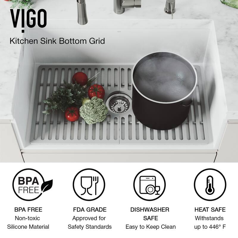 VIGO 21" L X 15" W Silicone Protective Bottom Grid for Kitchen Sink