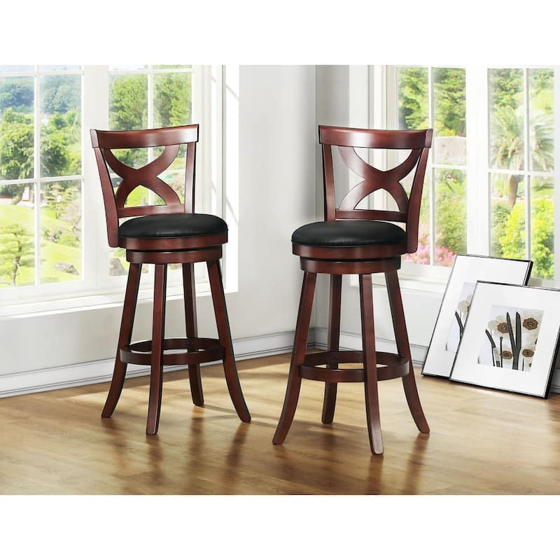 Crosby Cherry X-back 29-inch Swivel High Back Barstool by iNSPIRE Q Classic