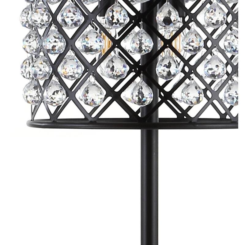 Juliette 60" Crystal/Metal LED Floor Lamp, Brass Gold/Clear by JONATHAN Y
