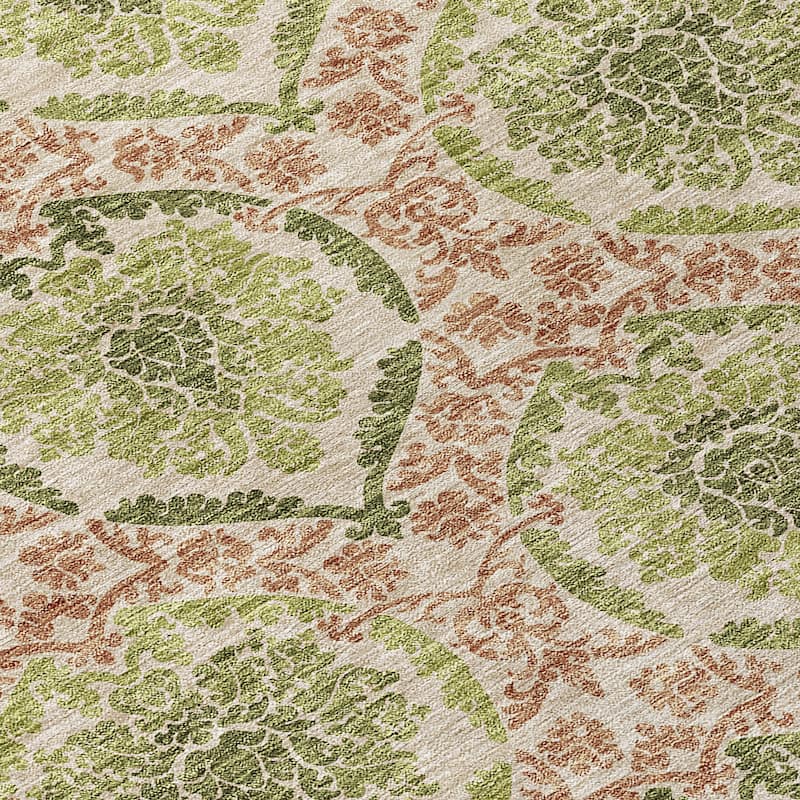 Machine Washable Indoor/ Outdoor Chantille Traditional Damask Rug