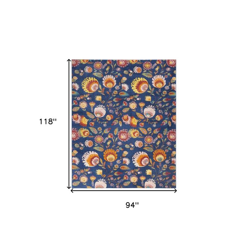Power Loomed Floral Traditional Low Pile Area Rug
